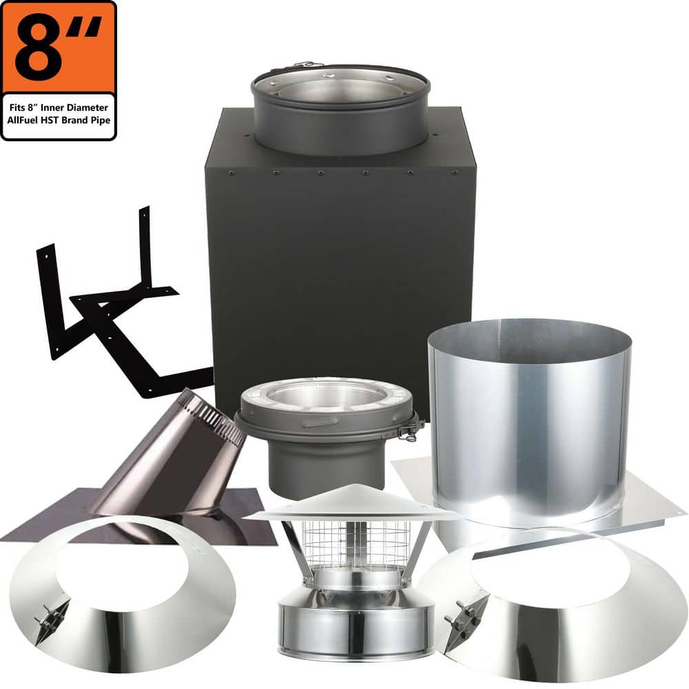 AllFuel 8 in. x 24 in. Double Wall Chimney Pipe Through The Attic Starter Kit for 7/12 to 12/12 Sloped Roof price history on PriceWatchPro
