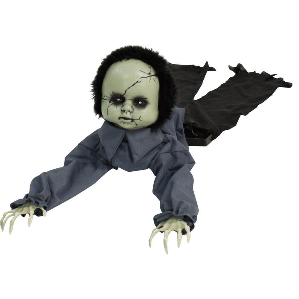 Haunted Hill Farm 10.5 in. Touch Activated Animatronic Doll HHGBBOY-1LSA -  The Home Depot, image size:1000x1000