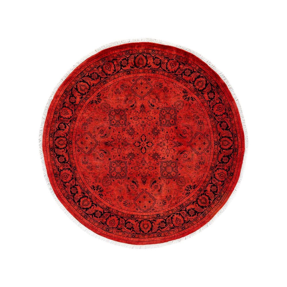 Overdyed Red 5 ft. x 5 ft. Solid Wool Indoor Area Rug price history on PriceWatchPro