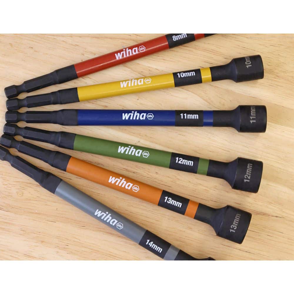 6 In. Highly Visible Color Coded Magnetic Nut Setter Set Imperial OAL (6-Piece)