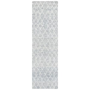 Metro Grey/Ivory 2 ft. x 6 ft. Diamond Geometric Runner Rug