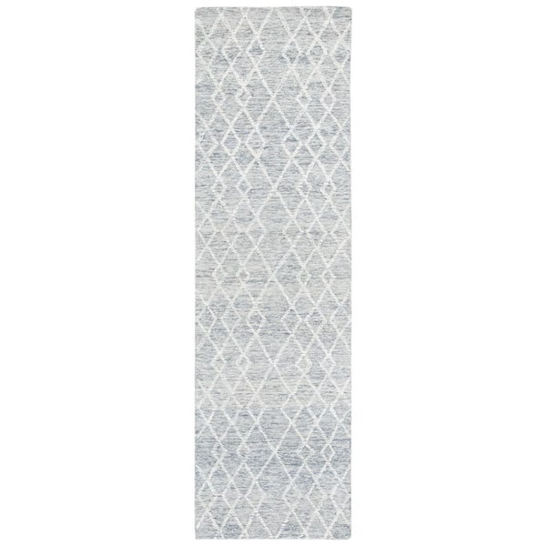 SAFAVIEH Metro Grey/Ivory 2 ft. x 6 ft. Diamond Geometric Runner Rug