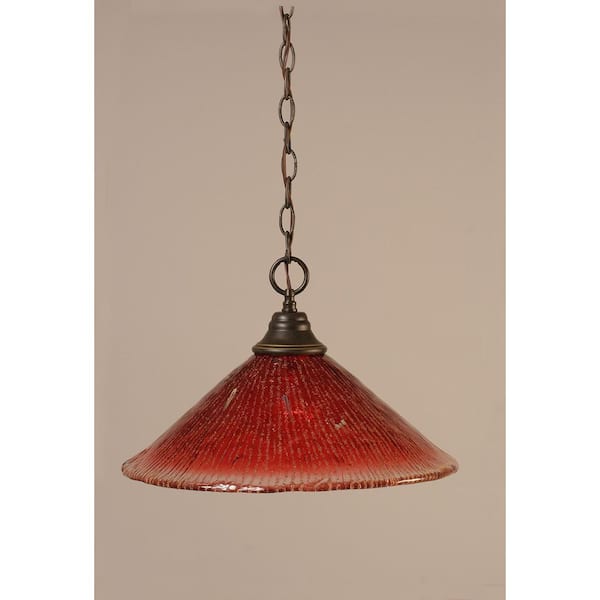 Unbranded Kingston 100-Watt 1-Light Dark Granite Bowl Mini Pendant Light with Glass Shade