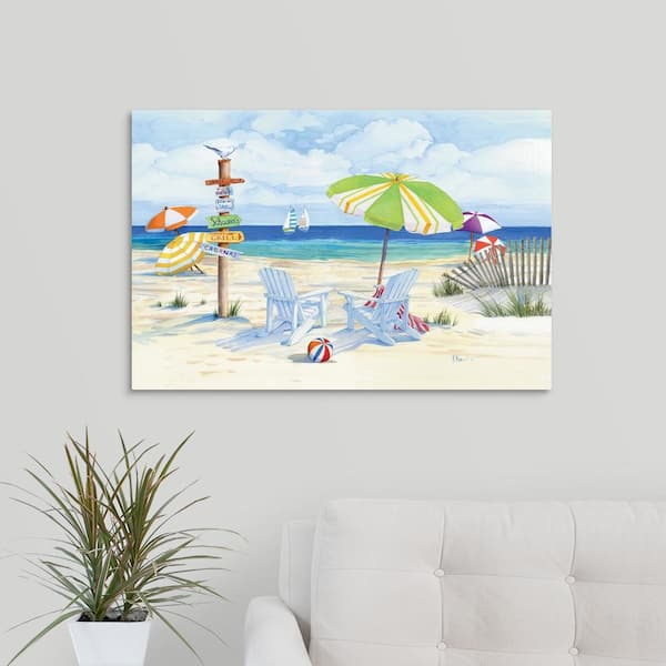  Going to the Beach - 6x6 Canvas Sign Art Print : Handmade  Products