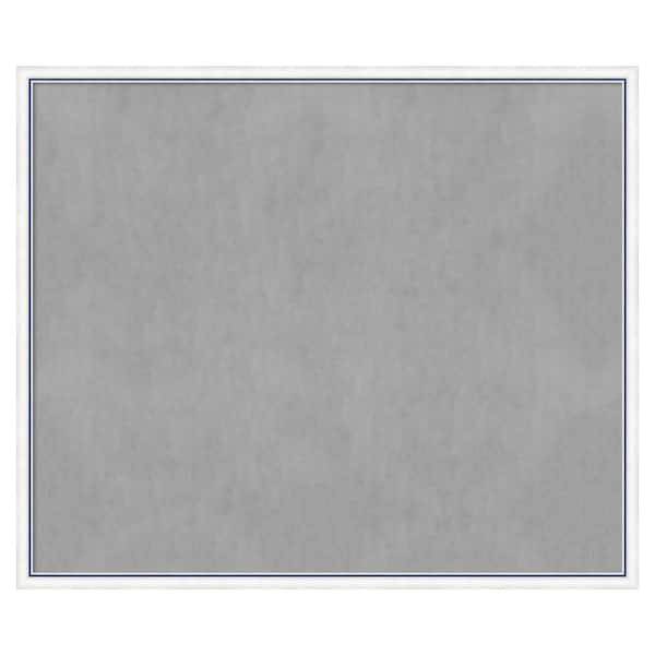 Amanti Art Morgan White Blue 50 in. x 42 in Framed Magnetic Board