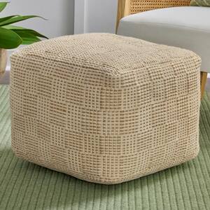 Pouf En Jute Naturelle - Forme Cylindrique Tressée - 40x40x40 Cm - Style Bohème - Pour Salon, Couloir