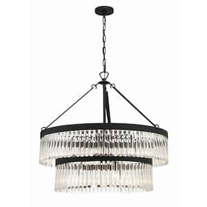 Emory 9-Light Black Forged Chandelier with No Bulb Included