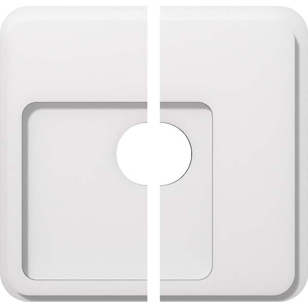 Ekena Millwork 1 in. P X 4-3/4 in. C X 14 in. OD X 3 in. ID Lucan Architectural Grade PVC Contemporary Ceiling Medallion, Two Piece