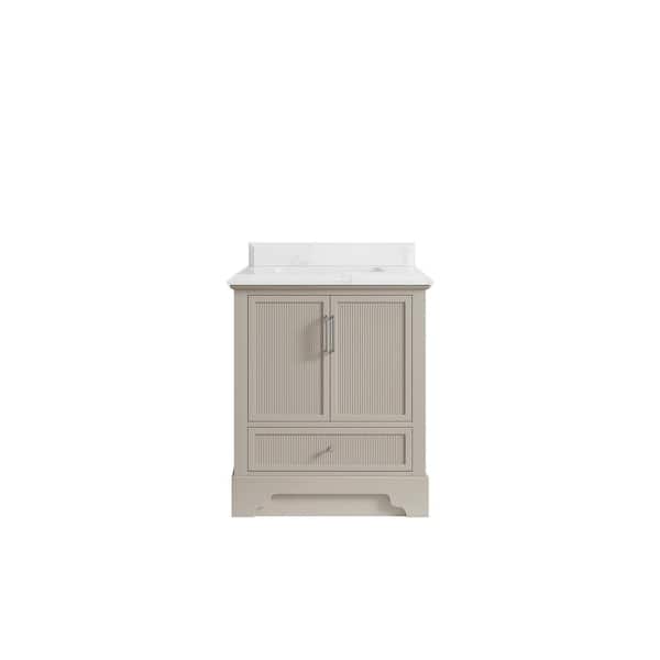 Willow Collections Alys 30 in. W x 22 in. D x 36 in. H Single Sink Bath Vanity Center in Fine Grain with 1.5 in. Empira Qt. Top