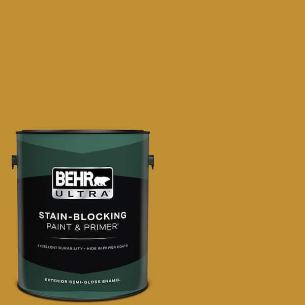 BEHR ULTRA 1 gal. #M290-7 Turmeric Semi-Gloss Enamel Exterior Paint & Primer