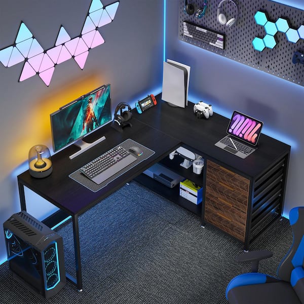 Amazon.com: ZINUS Urban L-Shaped Corner Desk, Medium, Black