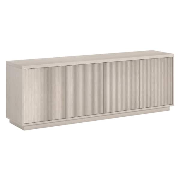 Meyer&Cross Hanson Rectangular Alder White TV Stand for TV's Up to