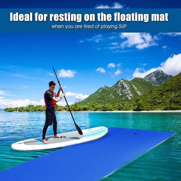 3-Layer Floating Water Pad for Sports Relaxing Outdoor Drifting Mattress Blue 