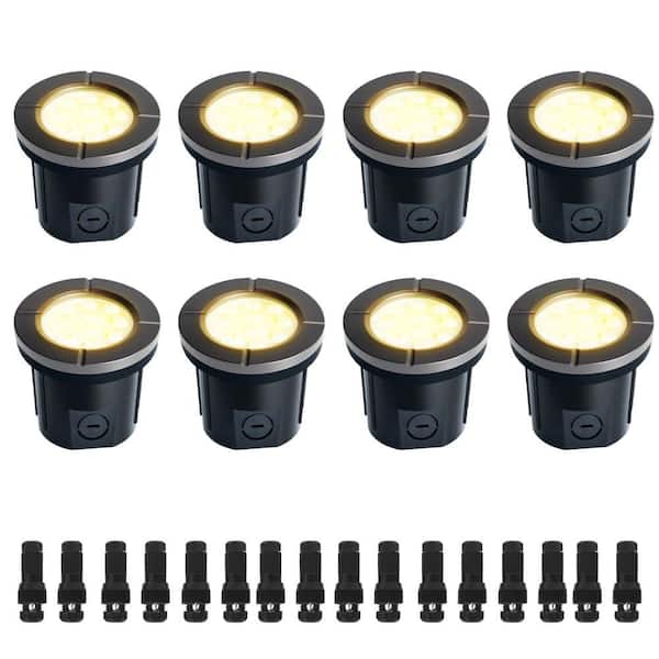 8-PACK Low Voltage 580 Lumens Bronze Outdoor Integrated LED In Ground Well Light