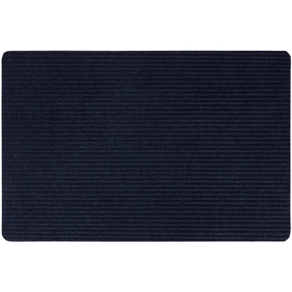 Mohawk Home Striped Utility Mat Indigo Indoor/Outdoor 24 in. x 36 in