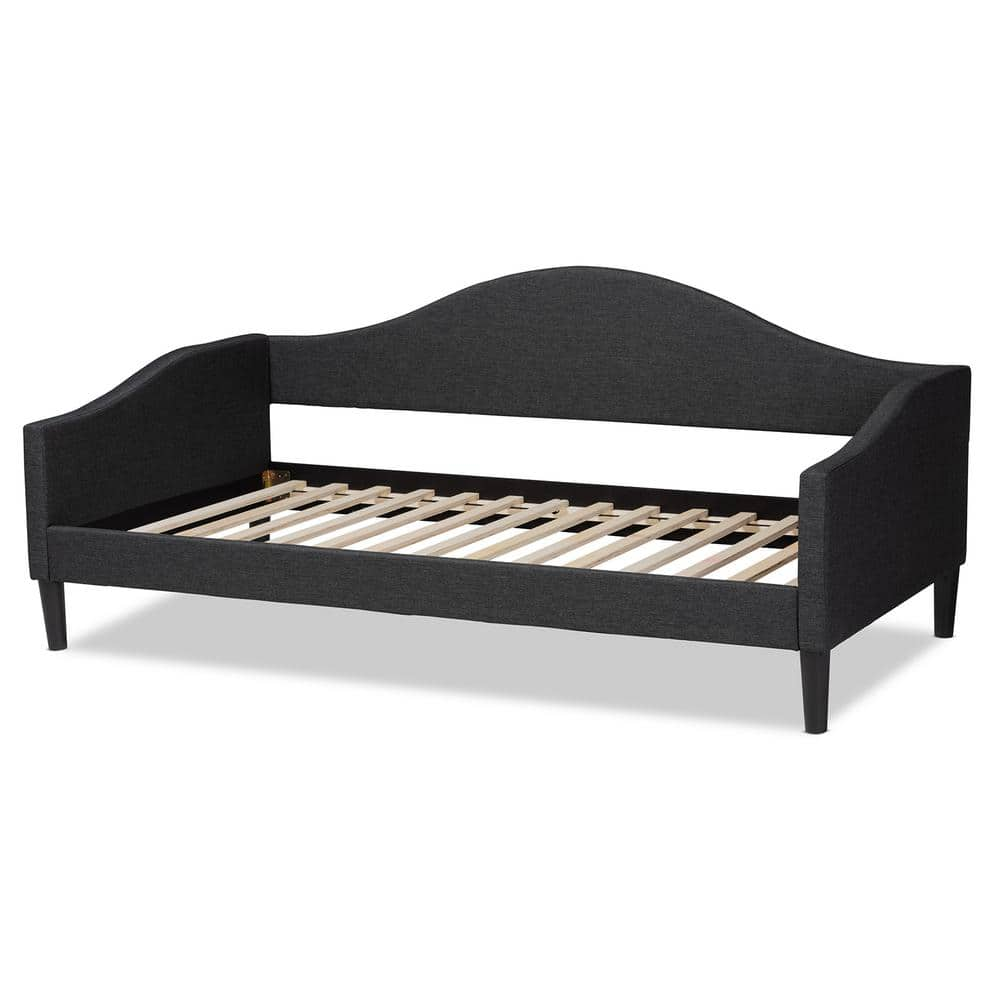 Baxton Studio Milligan Charcoal Grey and Dark Brown Twin Daybed 200 ...