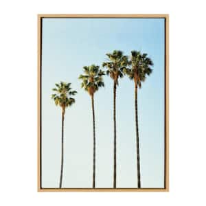 Sylvie "Four Palm Trees" by Simon Te of Tai Prints Framed Canvas Nature Wall Art 33 in. x 23 in.