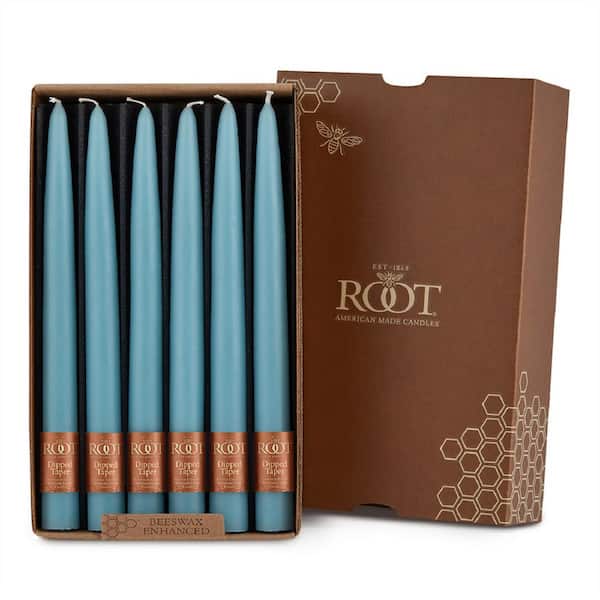 ROOT CANDLES 9 in. Dipped Taper Sky Dinner Candle (Box of 12)