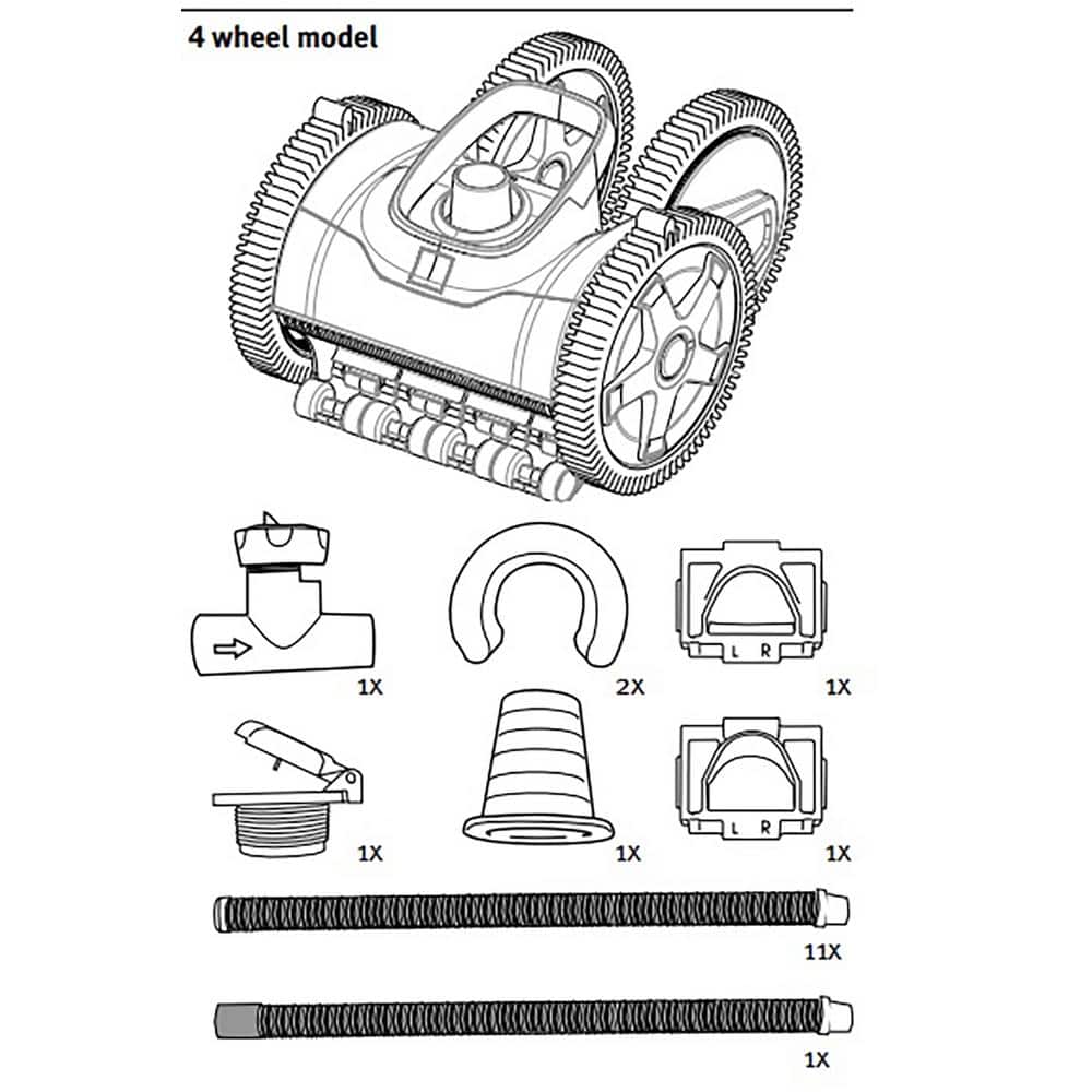 Hayward White and Blue 4-Wheel Suction Pool Cleaner