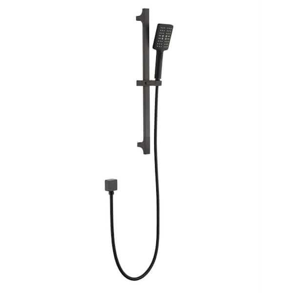 Magic Home 3-Spray Patterns 1.75 GPM 3.34 in. Wall Mounted Handheld Shower Head in Matte Black