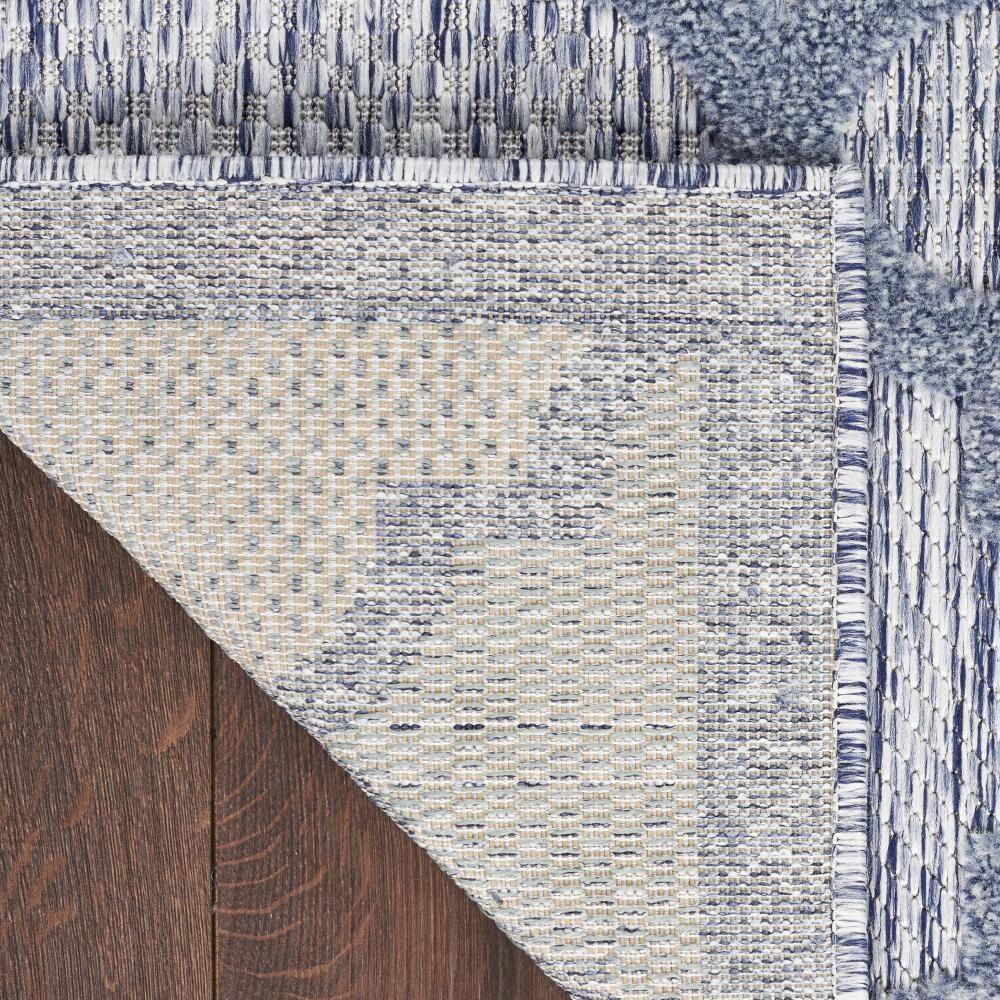 Denim Blue Trellis 8' x 10' Reversible Synthetic Area Rug