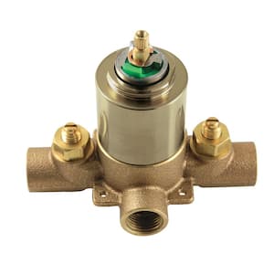 Pressure Balanced Tub and Shower Valve, with Stops in Brushed Brass