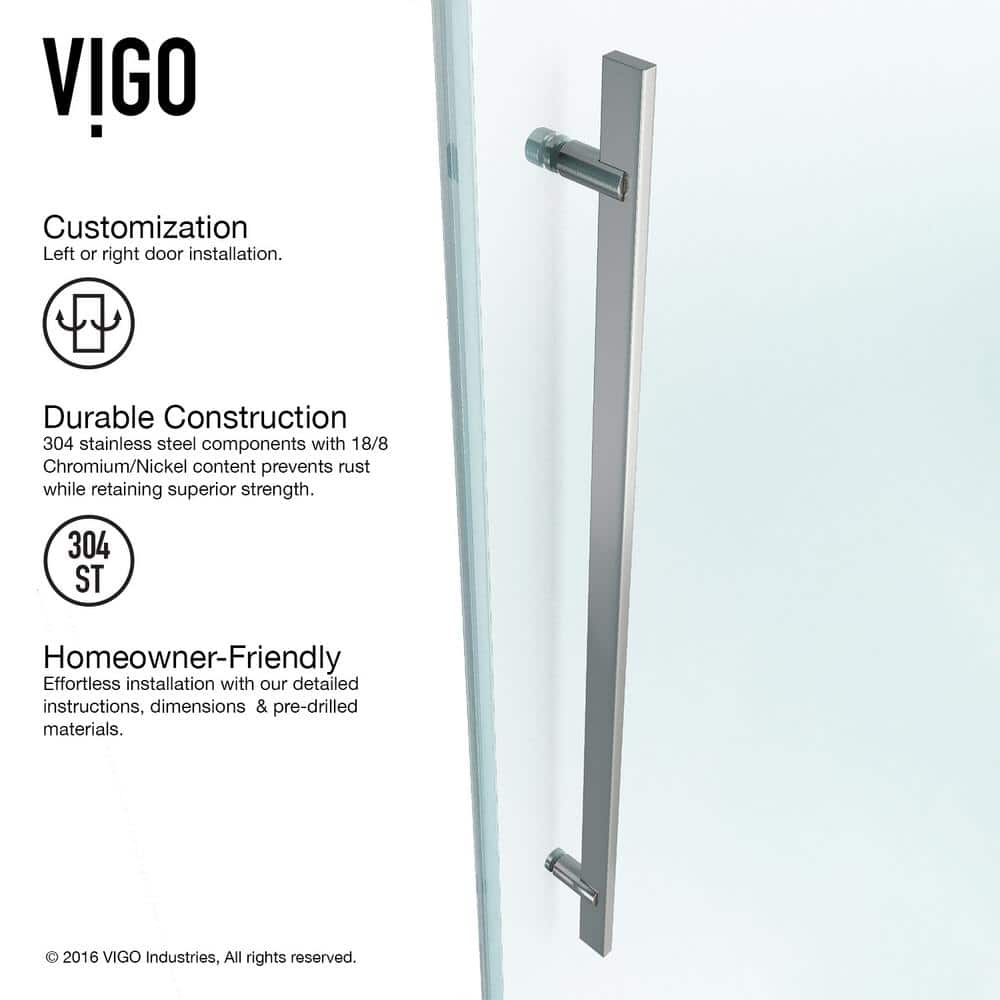 Luca 56-60" Frameless Sliding Shower Door with Clear Glass