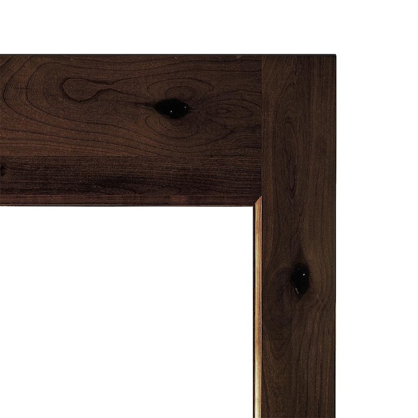 DIY 32 in. x 80 in. Right-Handed Clear Glass Red Mahogany Stain Knotty Alder Wood Front Door Kit w/ Quick Assemble Jamb