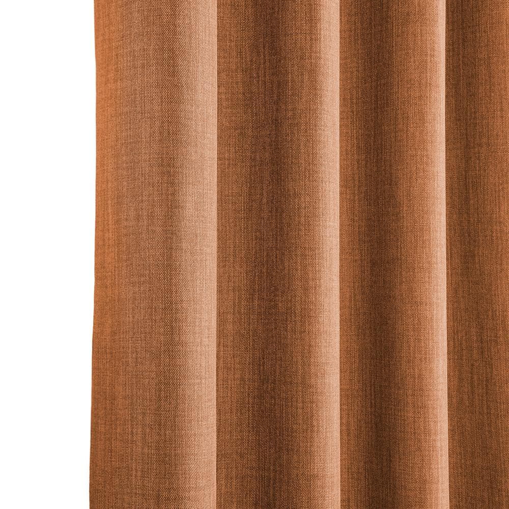 Desert Orange Faux Linen Blackout Grommet Window Panel - 50" x 96"