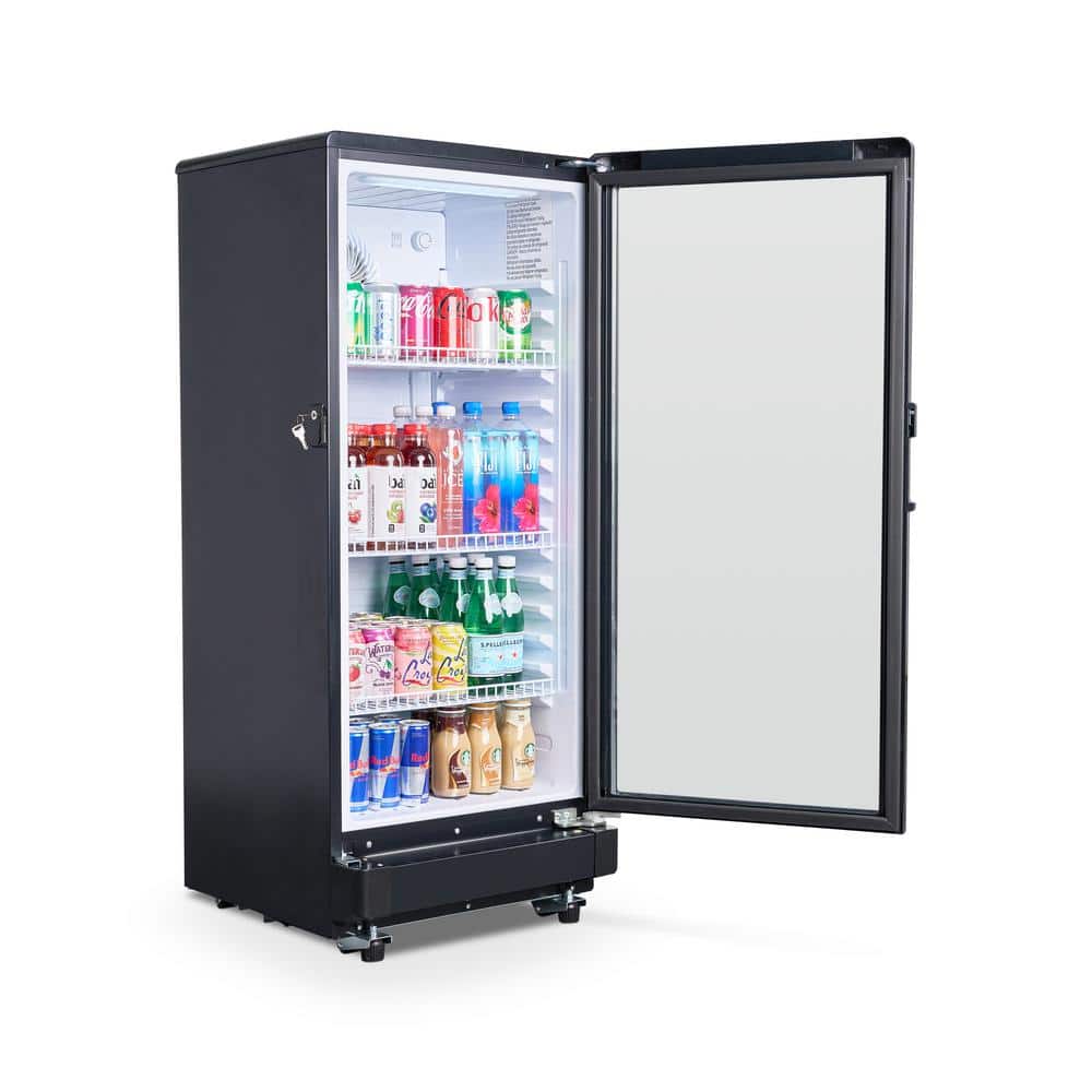 Black Metal Compact Single Door Display Refrigerator with LED Light