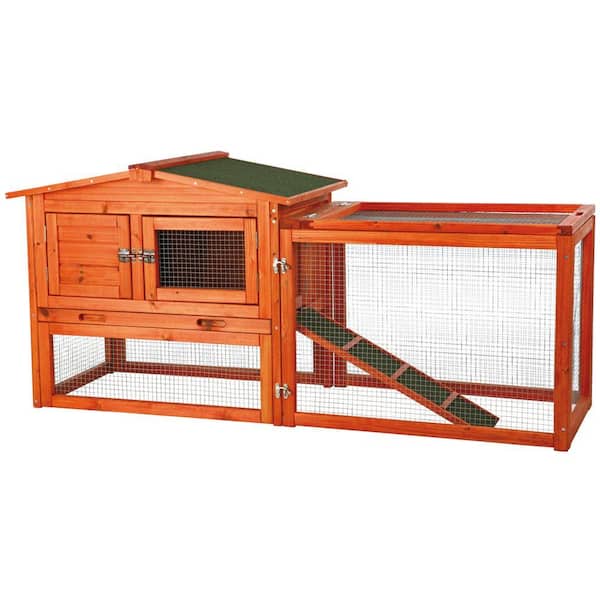 TRIXIE 5.1 ft. x 1.7 ft. x 2.3 ft. Extra-Small Rabbit Enclosure with Outdoor Run Hutch