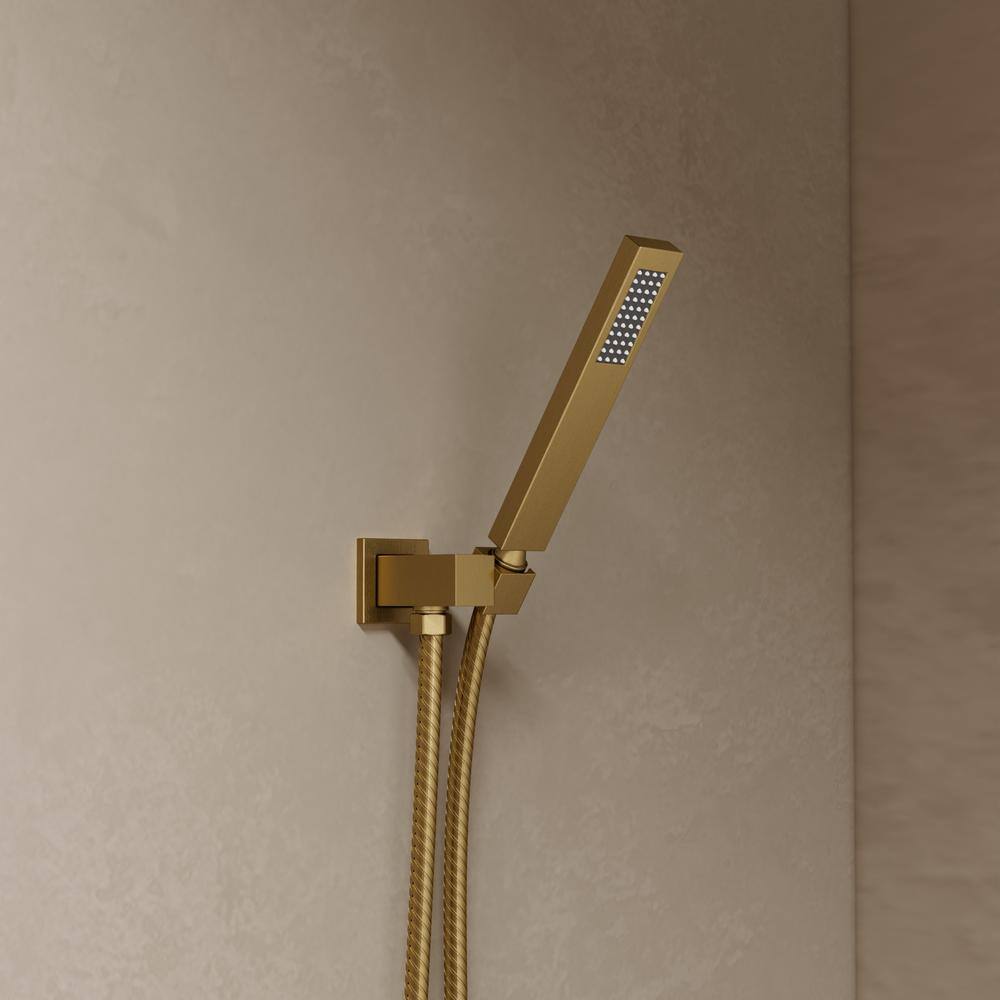 Brushed Gold 12" LED Ceiling Mounted Shower System with Digital Display
