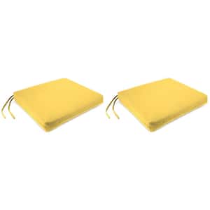 19 in. L x 17 in. W x 2 in. T Sunray Yellow Outdoor Chair Pad Seat Cushion (2-Pack)