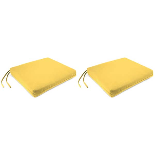Jordan Manufacturing 19 in. L x 17 in. W x 2 in. T Sunray Yellow Outdoor Chair Pad Seat Cushion (2-Pack)
