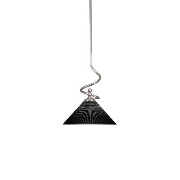 Unbranded Royale 100 W 1-Light Brushed Nickel Standard Mini Pendant Light with Glass Shade