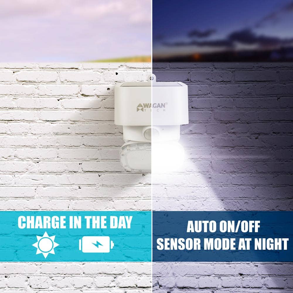 White Solar LED Outdoor Motion Sensor Wall Light
