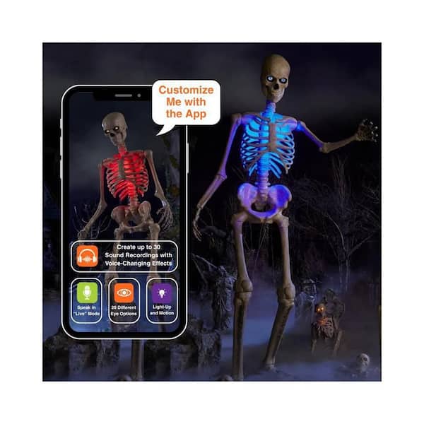 12 FT Giant-Sized Animated LED App Controlled  Skelly with LCD LifeEyes™