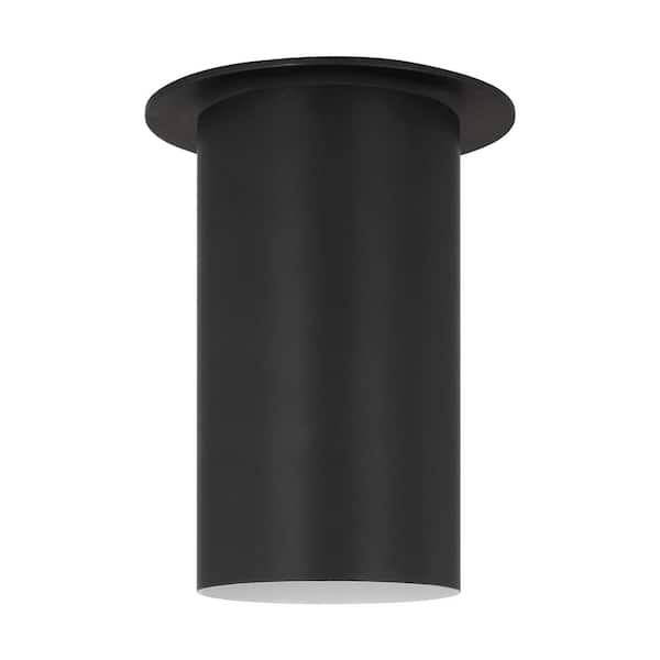 SCOTT LIVING Archer 5.5 in. 1-Light Midnight Black Small Flush Mount with Steel Shade and No Bulbs Included