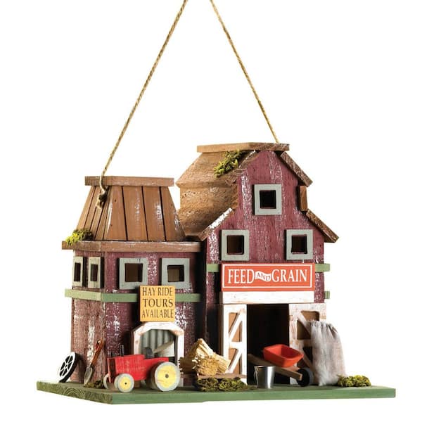 Zingz & Thingz 10.25 in. x 7 in. x 8.5 in. Rustic Farmstead Birdhouse