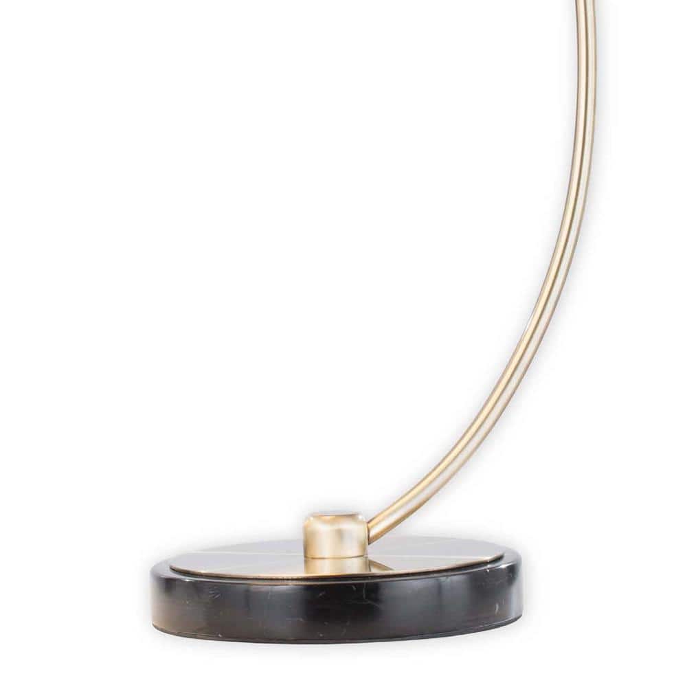 Luna Bella Weathered Brass Arc Desk Lamp with Matte Black Steel