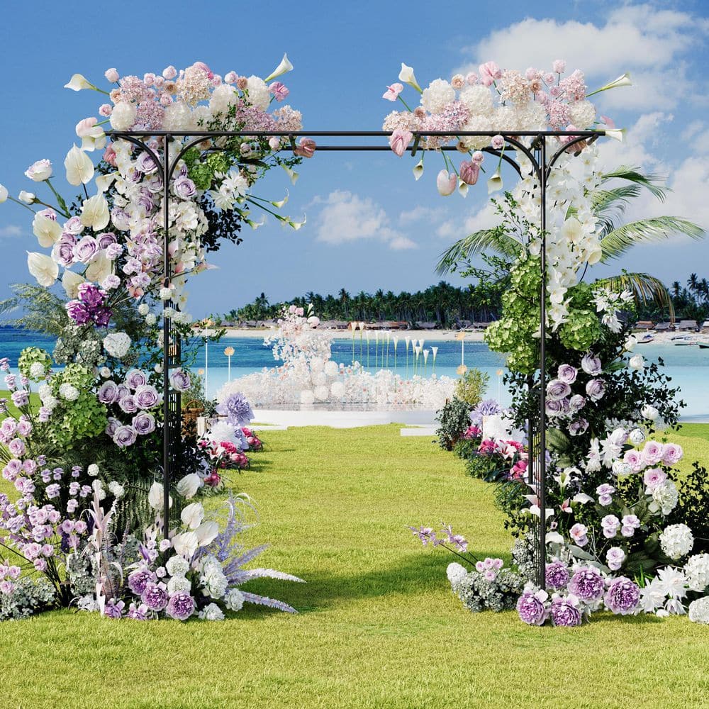 アイアンアーチ 98.4 in. x 74.4 in. Garden Arbor,Metal Garden Arch,Decor Garden