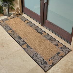 Mickey Mouse Chestnut 2 ft. x 6 ft. Palm Border Indoor/Outdoor Runner Rug