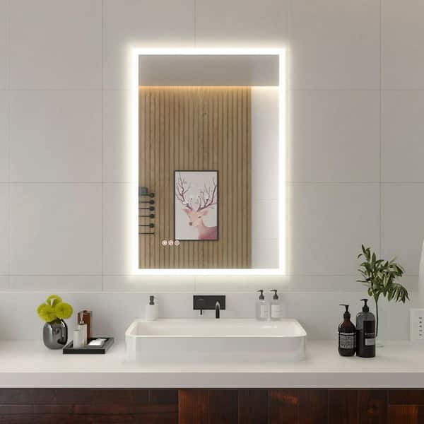 niveal 24 in. W x 36 in. H Rectangular Frameless LED Wall Bathroom Vanity Mirror