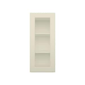 15 in. W x 12 in. D x 36 in. H in Antique White Ready to Assemble Wall Kitchen Cabinet with No Glasses
