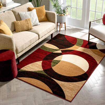 Area rug Nwprt #67 Distressed red and gray soft pile sizes 2x3 4x5 5x7 8x11