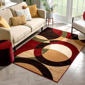 Modern Flower Collection Small Extra Large Living Room Floor Carpet Rugs Red 