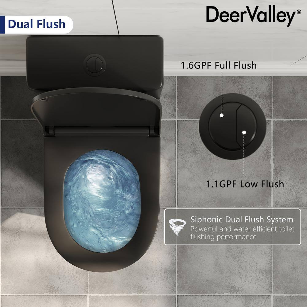 Matte Black Elongated Dual Flush High Efficiency Toilet
