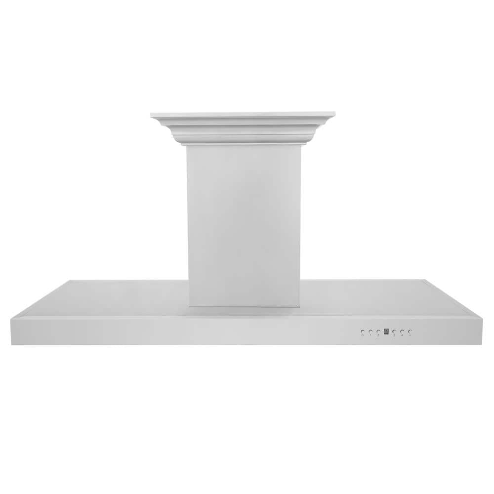 42 in. 400 CFM Ducted Island Mount Range Hood with Built-in CrownSound Bluetooth Speakers in Stainless Steel