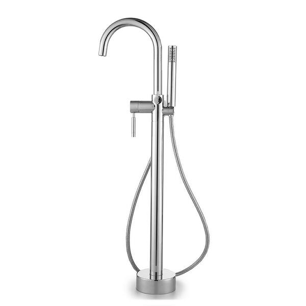 Milly 1-Handle Freestanding Roman Tub Faucet with Hand Shower in Chrome