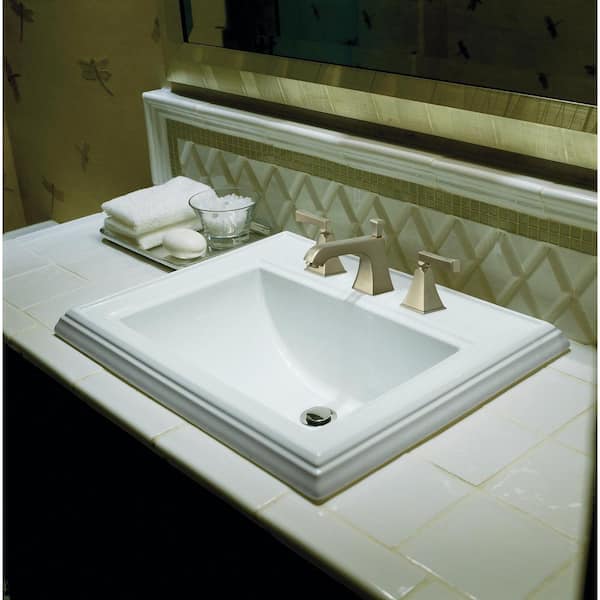 KOHLER Memoirs 22.8 in. x 18 in. Drop-In Bathroom Sink in Biscuit Vitreous China